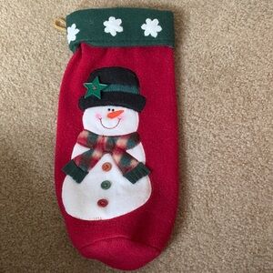 Festive Red Snowman Wine/Spirits Bag